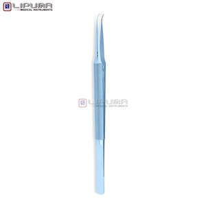 Pinzas Médicas de Titanio con Mango Redondo de 6.3 Pulgadas (16 cm), Curvas, con Puntas Cóncavas y Convexas Recubiertas de TC de 0.4 mm - Product Image 4
