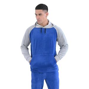Sudadera con Capucha para Hombre, Color Azul Grisáceo, con Bloques de Color, Manga Larga, Informal, Deportiva, para Otoño, con Bolsillos Laterales - Product Image 3
