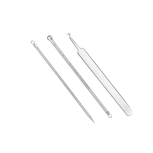 Thép không gỉ đôi đã kết thúc mụn trứng cá lỗ chân lông sạch comedone extractor Kit mụn đầu đen Remover <span class=keywords><strong>Tool</strong></span> Set cho chăm sóc da - Product Image 6