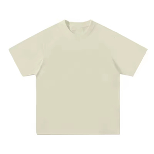 Camiseta de algodón para hombre, cuello redondo, manga corta, corte regular, informal, de punto liso, teñido liso, diseño sencillo - Product Image 3