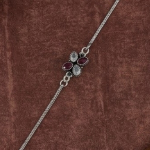 Elegant Women's 925 Sterling Silver Fine Chain & Link <b>Bracelets</b> Trendy Style with Diamond and <b>Ruby</b> Accents 15g - Product Image 1