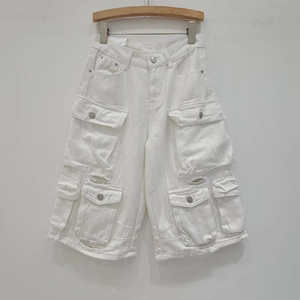 Jeans de Mezclilla Cargo para Mujer, Estilo Vintage, Lavados, Color Sólido, 100% Algodón Orgánico, Nueva Colección de Verano, Marca SFI - Product Image 6