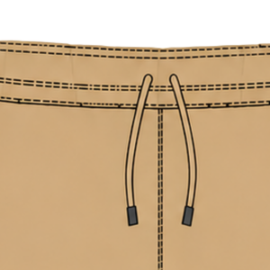 Shorts de rugby beige et noir à taille élastique avec cordon de serrage, rayés, uniforme d'équipe personnalisé, respirant, pour l'entraînement et la performance sportive - Product Image 6