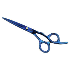 Ciseaux de barbier professionnels bleus de 18 cm en acier inoxydable à bord rasoir pour droitiers, ciseaux de coiffure et de stylisation pour salon - Product Image 3
