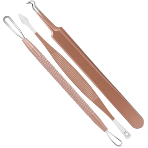 Kit de Herramientas para Eliminar Puntos Negros y Espinillas de Acero Inoxidable de Alta Calidad, 10 Piezas, con Estuche de Cuero PU, MOQ Bajo, Gran Venta - Product Image 3