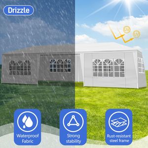 Tenda per Feste Personalizzabile 3x9m a 7 Lati in Ferro e Tessuto PE con Struttura a Una Camera da Letto e Parete Laterale Illuminata Opzionale Inclusa - Product Image 6