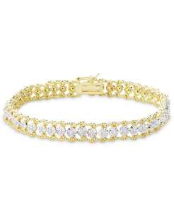 Bracciale Tennis con filo di corda con accento di diamanti in piatto d'oro | Macacy's - Product Image 1