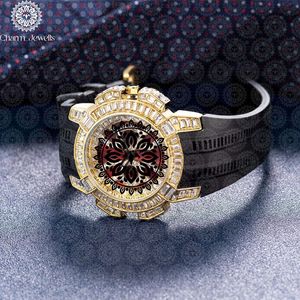 Charm_Jewells Women's Luxury Stainless Steel <b>Watch</b> Round Analog Quartz Dial Sapphire Crystal 40mm <b>Diamond</b> Accents Buckle Clasp - Product Image 3
