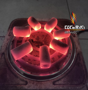 Coco Riki Premium Hexa Briquette, Carbón Vegetal de Cáscara de Coco Hecho a Máquina para Hookah/Shisha, Larga Duración, Bajo en Cenizas (2.5%), Hecho en Centroamérica - Product Image 2
