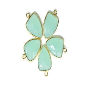925 Sterling <b>Silver</b> DIY Jewelry Wholesale Faceted Blue Chalcedony Trillion Gemstone Gold Bezel Fine Pendants Classic Unisex - Product Image 4
