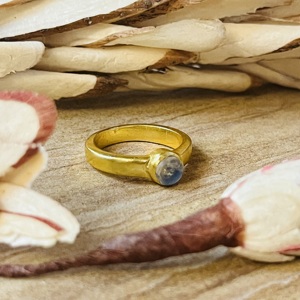 New Arrival Boho Moonstone <b>Ring</b> Minimalist Brass <b>Rings</b> For Women 18k Gold Plated <b>Dainty</b> Solitaire <b>Ring</b> For Wholesale/OEM/ODM - Product Image 3