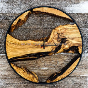Handcrafted Natural Wood <b>Wall</b> <b>Clock</b>, Live Edge Rustic <b>Clock</b>, Modern Farmhouse Decor, Unique <b>Wooden</b> Statement <b>Wall</b> Art - Product Image 2