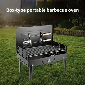Griglia per Barbecue da campeggio all'aperto multifunzionale portatile con strumenti facili da usare miglior regalo per marito padre per feste picnic - Product Image 1