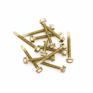 Anti-Corrosion Yellow Zinc Steel Screws - Hex Washer Head High Hardness Self-Drilling Roofing <b>Fasteners</b> - Product Image 1