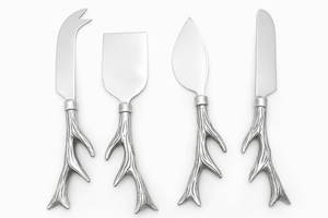 Ensemble de couteaux et épandeurs à fromage en acier inoxydable écologique avec manche en bambou, couverts classiques pour mariages, fêtes, repas à domicile PlusX - Product Image 2