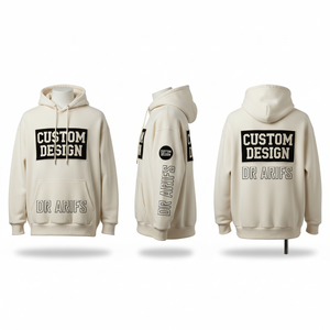 Custom Design <b>Men's</b> <b>Navy</b> Hooded Sweatshirt Front Back Print Regular Fit Cotton <b>Fleece</b> Casual Autumn Wear - Product Image 5