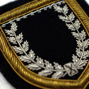 Selling 2026 Customized Design 3D Bullion Wire Embroidery Fabric Canvas <b>Pin</b>-On Solid Color Badges Handmade OEM Service - Product Image 5