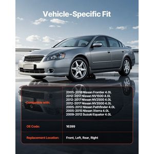 Convertidor Catalítico Compatible con Nissan Frontier NV1500 NV2500 NV3500 Pathfinder Xterra Suzuki Equator 4.0L V6, Lado Delantero Izquierdo - Product Image 2