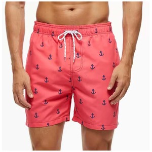 Short de bain décontracté pour homme, tissé, imprimé flamant rose, séchage rapide, résistant à l'eau, taille mi-haute avec cordon de serrage - Product Image 4