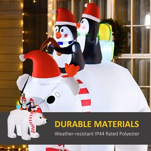 Decoraciones Inflables Navideñas para Jardín con Luces LED de 7 pies, Oso Polar y Pingüinos, Perfectas para las Fiestas - Product Image 5