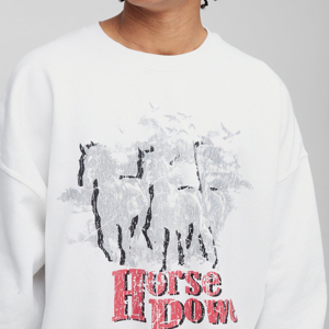 Sweat-shirt homme surdimensionné à col rond, 100% coton, lourd, personnalisable avec logo, pour l'hiver. - Product Image 5