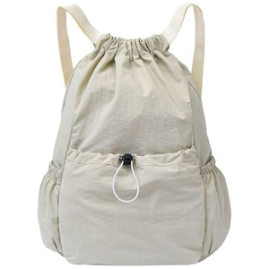 SHAGHAF SPORTS WEAR Custom white Microfiber <b>Drawstring</b> Backpack for Men Women | <b>Waterproof</b> Sports Gym <b>Bag</b> | Lightweight Travel - Product Image 1