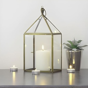 Lanterne Géométrique en Métal – Fournisseur en Gros – Porte-Bougie pour Décoration Maison, Hôtel, Restaurant (MOQ) - Product Image 1