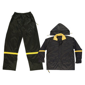 Veste imperméable à capuche unisexe pour adulte, coupe classique, 100% polyester, couleur unie, fermeture éclair, coupe-vent toutes saisons - Product Image 1