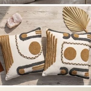 Housse de coussin rectangulaire à motifs géométriques, style bohème, décorative, avec broderie, à prix avantageux - Product Image 3