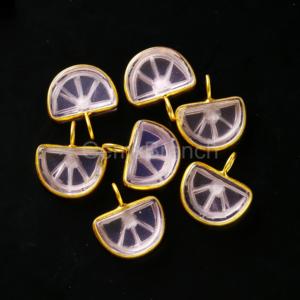 AAA Pink Amethyst Orange Fruit Carved Gemstone Pendant Sterling <b>Silver</b> Gold Vermeil <b>Charm</b> Handmade Jewelry Pendant For Necklace - Product Image 6