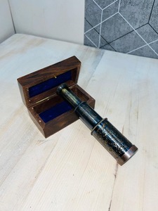 Telescopios Negros de Latón Antiguo con Caja de Madera de Estilo Antiguo, Telescopios Hechos a Mano en Venta por Exportadores - Product Image 4