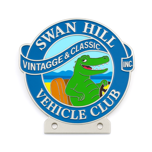 Badges de voiture personnalisés en émail souple plaqué or en zinc, découpés et imprimés, cadeaux souvenirs pour clubs automobiles - Product Image 1