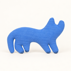 Blue Cat <b>Stuffed</b> Animal <b>Toy</b> Embroidered Plush Doll <b>Soft</b> Handmade Cotton Fabric Pet Gift for Kids Birthday Accessories 35cm - Product Image 4