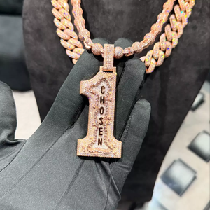 Colgante Personalizado con Letra y Logotipo, Estilo Hip Hop, Alta Calidad, Plata 925 con Moissanita, para Hombre - Product Image 6