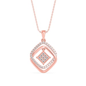 Collar con Colgante de Moissanita de Doble Halo en Plata de Ley 925 - Product Image 1