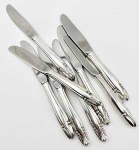 Ensemble de 6 couteaux à beurre en acier inoxydable à bord droit avec manche orné, ustensile de cuisine - Product Image 2