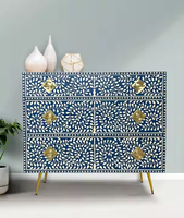 Commode de luxe moderne en os de nacre, fabriquée à la main, design durable, artisanat, couleur et taille personnalisables pour la maison et le salon