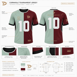 เสื้อคอร์นโฮลแบบสั่งทำสำหรับผู้ชาย เสื้อทีมสำหรับการแข่งขัน ระบายเหงื่อได้ดี พร้อมหมายเลขและโลโก้แบบพิมพ์ลาย - Product Image 5