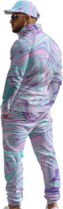 Men’s Psychedelic Marble Swirl <b>Tracksuit</b> Set – Premium Three-Piece All-Over Print Collection Featuring Full-Zip Track Jacket, - Product Image 3