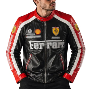Premium White Racing Genuine Leather Unisex Breathable <b>Jacket</b> Grain Cowhide Edition Wholesale Championship Applique Embroidery - Product Image 1