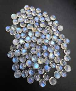 Pierre de lune arc-en-ciel naturelle, cabochon de qualité supérieure, pierres précieuses rondes calibrées pour la fabrication de bijoux, cristal de guérison - Product Image 5
