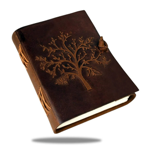 Carnet de notes A5 personnalisé en cuir fait main style vintage Arbre de Vie, design fabricant, avec logo personnalisé - Product Image 2