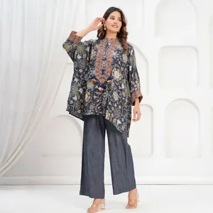 Womens Floral Print Indian Pakistani Top Loose Fit Long Sleeve V Neck Blouse <b>Boho</b> Ethnic <b>Shirt</b> Autumn Casual Fashion - Product Image 6