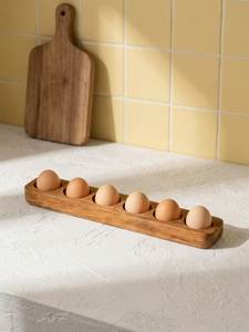 Bandeja de madera de gran capacidad para almacenar huevos frescos de granja, bandeja compacta de madera para huevos para espacios pequeños de cocina a bajo costo. - Product Image 4