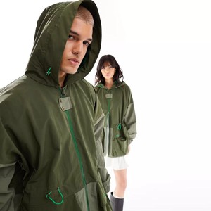 Chaqueta Impermeable con Capucha Extra Grande, Chaqueta Deportiva de Color Sólido, Cierre de Cremallera, Unisex, para Adultos, Ropa de Exterior - Product Image 3