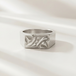 Bague gravée abstraite DIVYORO - Product Image 1