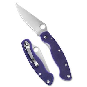 Cuchillos Plegables Profesionales con Mango Texturizado Morado, Hoja Afilada de Acero Inoxidable, Clip de Bolsillo y Apertura Manual para - Product Image 2