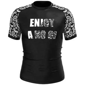 Rashguard BJJ personnalisé à impression par transfert thermique pour hommes, manches longues, compression MMA, sans Gi, pour grappling, gym, fitness et entraînement - Product Image 1
