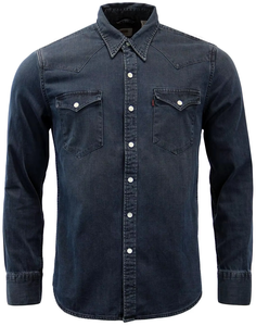 Chemise en jean pour homme, mode, manches longues, décontractée, boutonnée, en denim durable, col classique, poche poitrine unique - Product Image 5