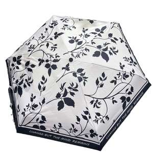 Parasol pliable portable noir à double usage pour femme, motif floral classique peint à la main, protection UV, idéal pour les cadeaux d'affaires - Product Image 2